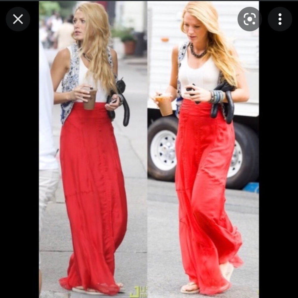 Max & Mia Coral Chiffon Maxi Skirt